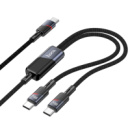 Кабель Hoco U139 2в1 Type-C to Type-C/ Type-C PD 100W 1.2m black