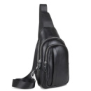 Чоловік шкіряний чорний слінг на плече Tiding Bag A25F-6601A