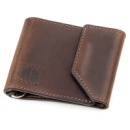 Зажим для денег винтажный GRANDE PELLE 11148 Коричневый