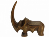 Скульптура носорога з дерева 15.5 см, абстрактна статуетка, оригінальний подарунок з дерева, статуетки з дерева, декори