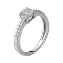 Серебряное кольцо CatalogSilver с натуральными бриллиантом 0.027ct, вес изделия 2,47 гр (2048565) 17.5 размер
