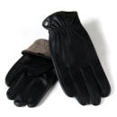 PODIUM Перчатка Мужская кожа Paidi 230-1 black шерсть Распродажа
