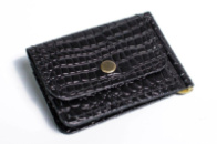 Затискач для грошей з кишенею для монет шкіра під крокодила Чорний (1939517808)