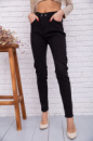 Жіночі стрейчеві джинси, американки, чорного кольору, 131R2023