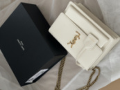 Жіноча сумка  Saint Laurent Sunset Medium Shoulder Bag Premium молочний