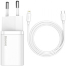 МЗП Baseus Super Si Quick Charger 20W (1USB-C) + кабель Type-C to Lightning (TZCCSUP-B)