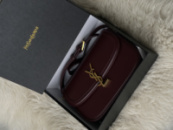 Жіноча  сумка Saint Laurent Solferino medium leather shoulder bag бургунди