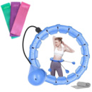 Комплект хулахуп для похудения Hoola Hoop Massager Синий и тканевые резинки для фитнеса Luting 3 шт. (ST)