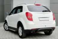 Задняя дуга AK006 Черная (нержавейка) для SsangYong Korando 2010-2019 гг