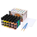 Набор акриловых красок Acrylic Paint Set 24 баночки по 59 мл, бумага для рисования, палетка и кисточки 2 штуки