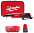 Гайковерт-трещітка акумуляторний 1/4« MILWAUKEE, M12 IR-201B, 40Нм (зарядний пристрій С12, 1 акумулятор М12 В2 2Аг, сумка)