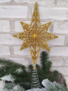 Верхушка на елку Звезда 14710 40 см золотистая