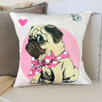 Подушка 3D Мопсовое счастье 2543_E 11994 50х50 см