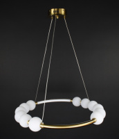 Люстра светодиодная подвесная LED светильник для квартиры на потолок лэд 27218 Латунь 25-140х82х82 см.