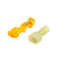 Клеммы T-образные обжимные быстрого монтажа, T5+MDFN1.5-250, 105°C, 24A/600V, Yellow