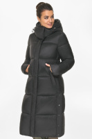 Куртка женская Braggart зимняя длинная с капюшоном - 52650 морионового цвета