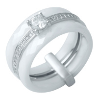 Серебряное кольцо CatalogSilver с керамикой, вес изделия 7,73 гр (0481630) 19 размер
