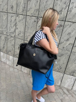 АКЦІЯ! Чорна велика, універсальна та зручна, спортивна/дорожня сумка на блискавці (5021)