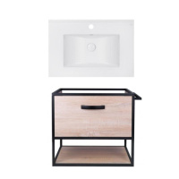 Комплект: тумба Taurus підвісна 1 ящик висувний з доводчиком 700х580х437 мм Whitish OAK + раковина Albatross E Qtap