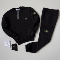 Зимний спортивный костюм Stone Island черный свитшот штаны