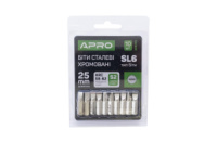 Бита Apro - SL6 x 25 мм хром (10 шт.) 1 шт.