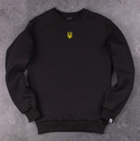 Світшот Pobedov 007 ЗИМА - Герб жовта вишивка Чорний