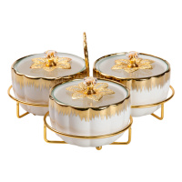 Менажниця керамічна 3 секції на металевій підставці