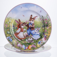 Набір обідніх тарілок Rabbit Family порцелянових  2штуки 25см  HP-7323-10