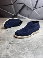 Ботинки ЛОФЕРЫ мужские замшевые LORO PIANA Suede New ROYAL! Естественно Замша + Байка!