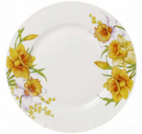 Набор 6 фарфоровых обеденных тарелок «Нарцисс» Ø23см