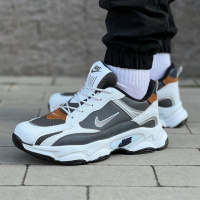 Кросівки Nike матеріал текстиль/замш/шкіра колір білий,олива