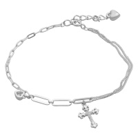 Серебряный браслет CatalogSilver с фианитами, вес изделия 3,29 гр (2172918) 1720 размер