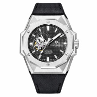 Чоловічий механічний годинник Pagani Design PD-YS010 Silver-Black з сапфіровим склом та автопідзаводом