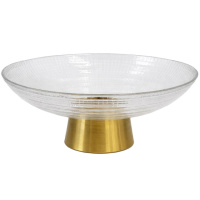 Тарілка для фруктів скляна на золотій ніжці 19.5*9 см 64486-33