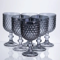 Набір келихів для вина 6 штук по 300 мл сірий HP-19-261