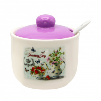 Сахарница керамическая с ложкой 350 мл «Клубничная история» ZFC 045 SS