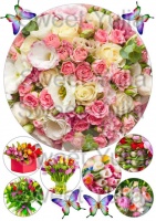 Вафельные картинки на тему: 8 марта