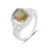Серебряное кольцо CatalogSilver с Султанит султанитом 3.8ct, вес изделия 3,86 гр (2171324) 18 размер