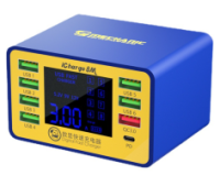 Зарядная станция с цифровой индикацией MECHANIC iCharge 8M , 6*USB-A, QC3.0-5В3.4А,9В2.3A,12В1.5А, PD3.1-5В3.4.А,9В2.3A,12В1.5А, 220V/50W.134*105*65mm