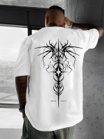 Футболка з ДТФ принтом оверсайз чоловіча жіноча стильна