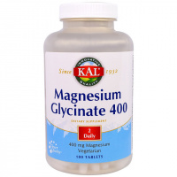 Магний Глицинат, Magnesium Glycinate, KAL, 400 мг, 180 таблеток