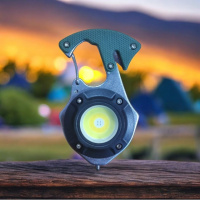 Фонарь  W5143-COB (white+yellow+red), multitool, Li-Ion аккум., магнит, карабин, отвертка, ЗУ Type-C Зелёный