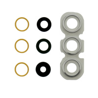 Стекло камеры для Samsung A345 Galaxy A34 с серебристой рамкой