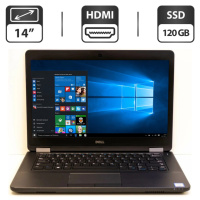 Ультрабук Dell Latitude E5470 / 14« (1366x768) TN / Intel Core i5-6300U (2 (4) ядра по 2.4 - 3.0 GHz) / 4 GB DDR4 / 120 GB SSD / Intel HD Graphics...