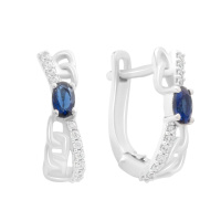 Серебряные серьги CatalogSilver с сапфиром nano 0.638ct (2189022)