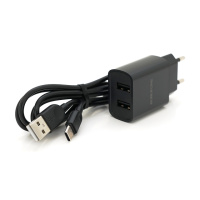 Набор BOROFONE BA53A СЗУ 2xUSB+ кабель Type-C, 2.1A, 1м, Black, Blister-box