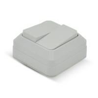 Выключатель двойной наружного монтажа, White, Q10