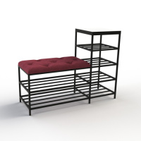 Банкетка для обуви Барселона-1 100см велюр красный/белая аляска 4-3-9005