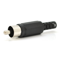 Разъем RCA под кабель под пайку (пластмасса) Black