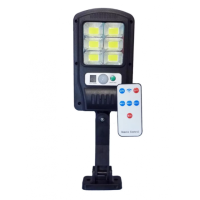 Фонарь уличный с датчиком движения и пультом BK-818-6 COB на солнечной батарее Черный